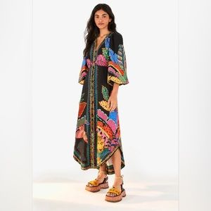 NWT Farm Rio Black Cool Leopards Maxi Dress